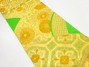 アンティーク　地紙に菊唐草・花蜀江紋織り出し袋帯（着用可）